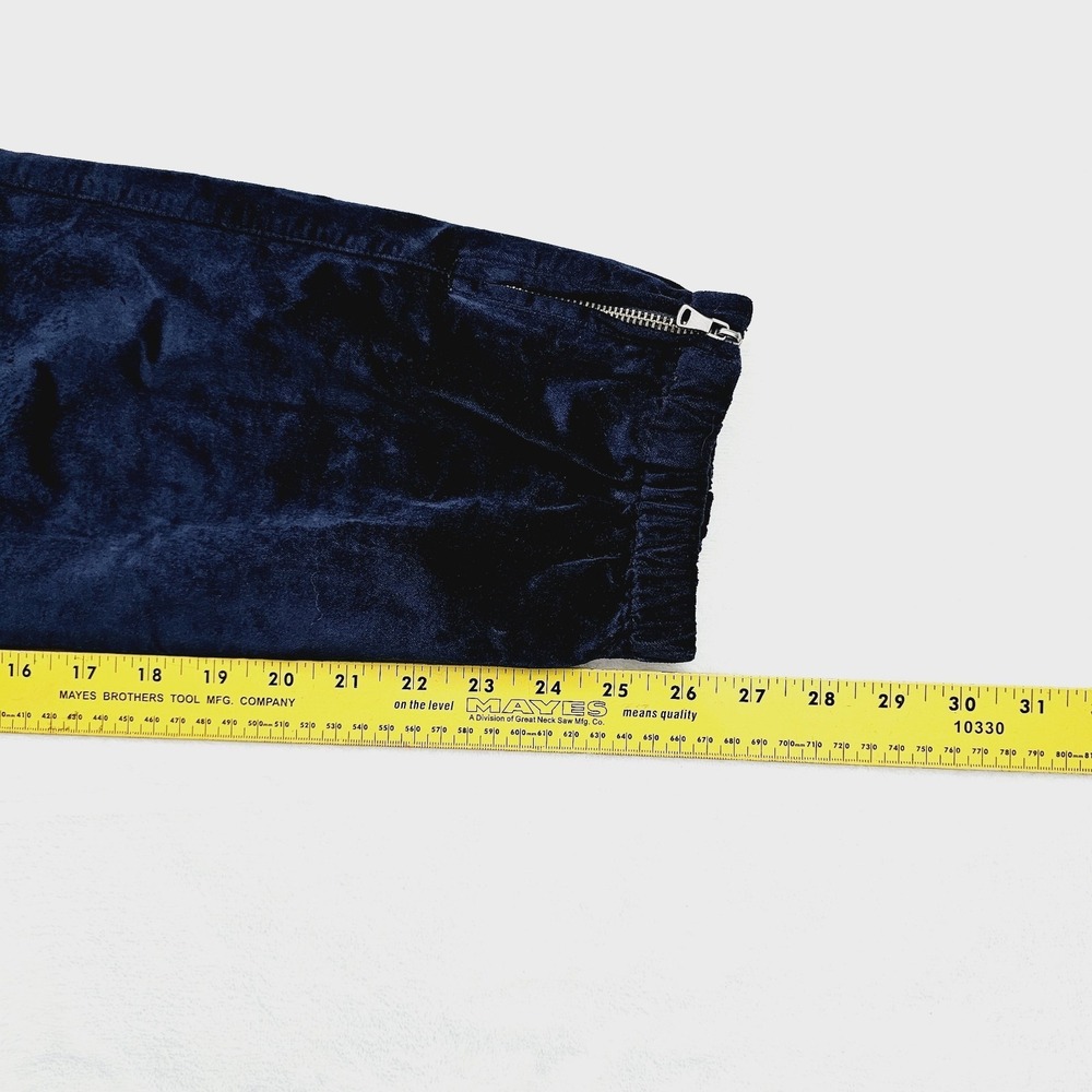 NEW Paige Womens 32 Mayslie Jogger Navy Blue Velvet Ankle Zip Utility Pants - Picture 8 of 14